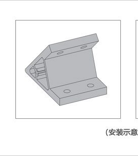 45度雙槽鋁型材角件三維圖 45度雙槽鋁型材角件三維圖